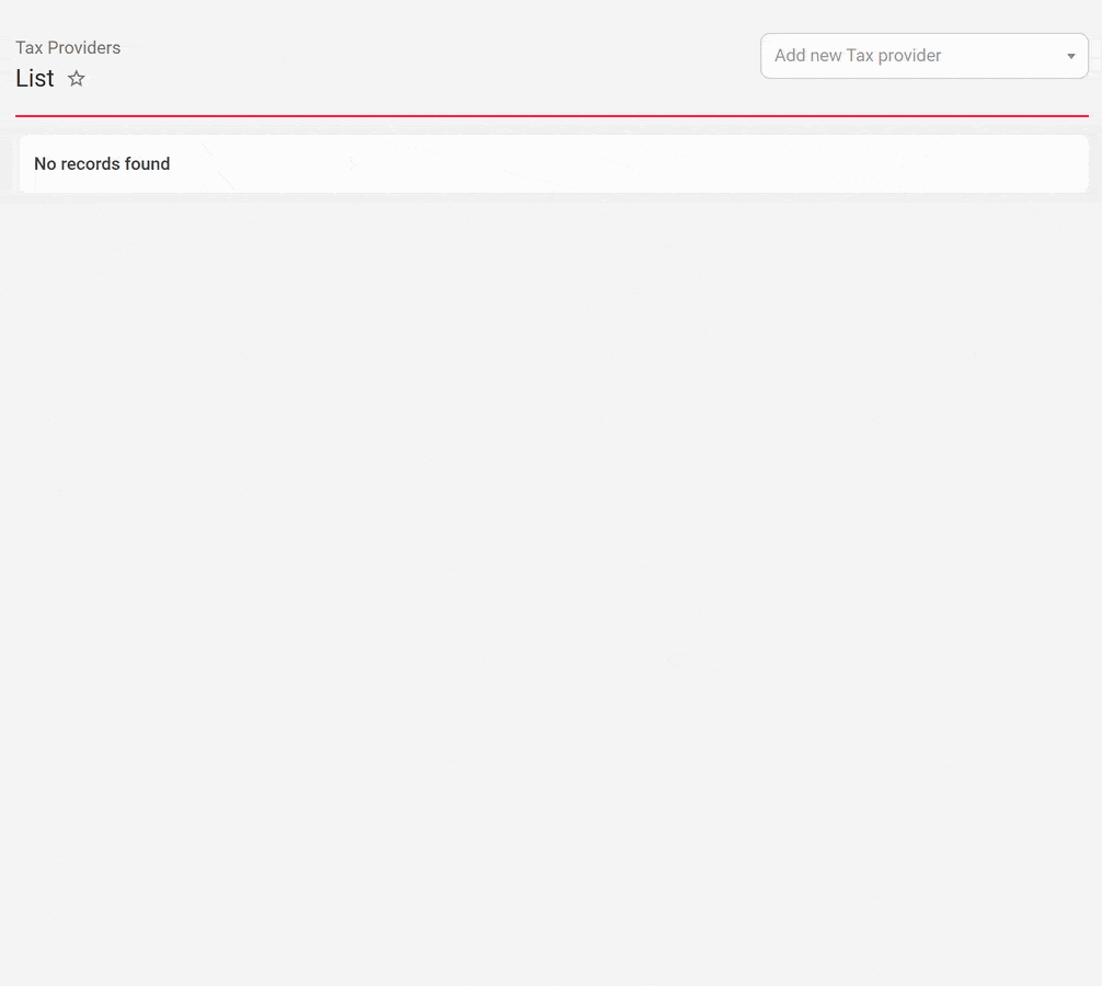 Choosing Avalara under Add new Tax provider opens its form: Account ID, License Key, Sandbox, Validate Address, Submit Documents and the two tax codes